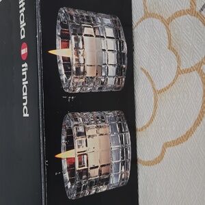 IITTALA FINLAND GLASS VOTIVE CANDLE HOLDERS (6)